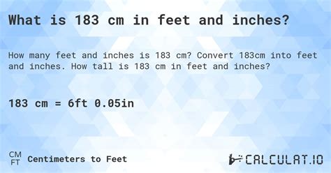 183cm in feet|183 cm in feet and inches